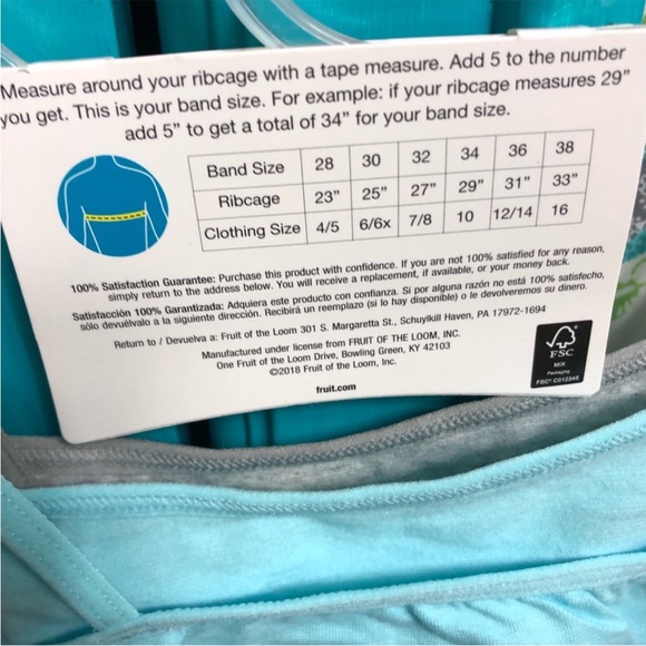 FRUIT OF THE LOOM GIRLS 2 PK COTTON CROP STAGE 1, BEGINNER BRAS size 34 - Picture 10 of 12